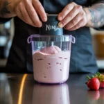 Using Ninja Creami for banana-free protein ice cream on HighTasty.com