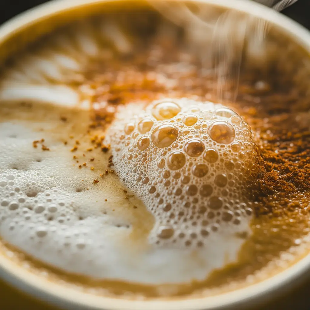 Pumpkin Spice Latte 2025 foam chemistry macro close-up
