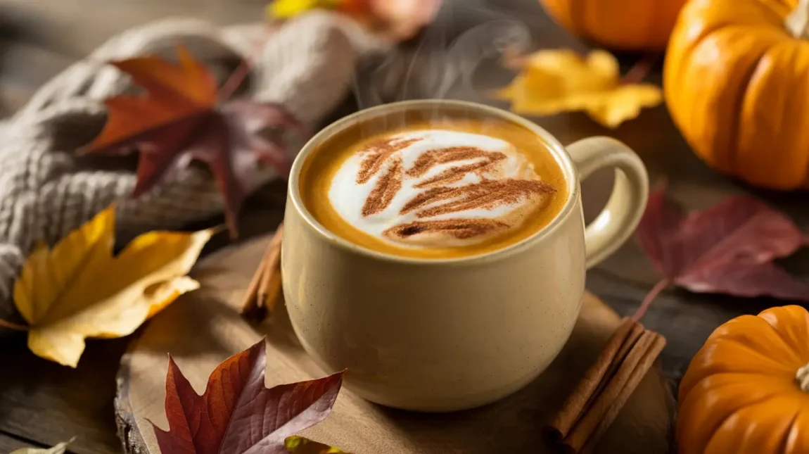 Pumpkin Spice Latte 2025 hot version with cinnamon foam swirl