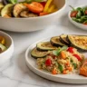 Low FODMAP recipes – healthy dinner spread
