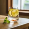 Pink salt Japanese diet recipe glass of water
