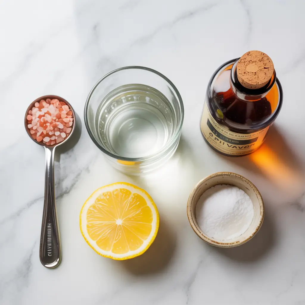 Step-by-step preparation ingredients for the pink salt recipe