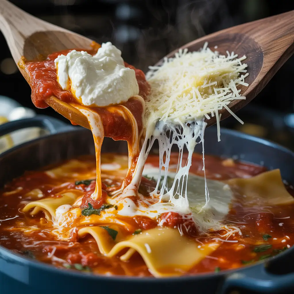 Slow Cooker Chicken Lasagna Soup
