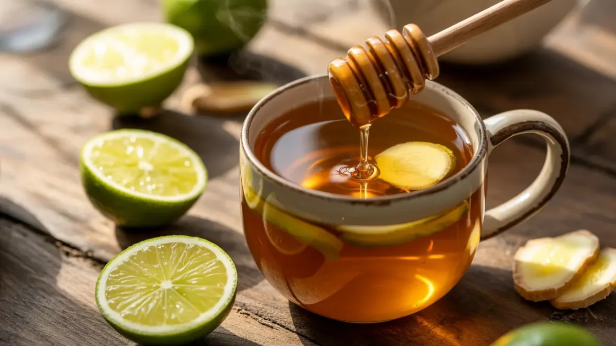 Calamansi tea in a warm ginger citrus drink