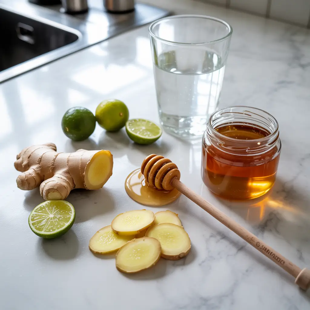 Fresh ingredients for calamansi tea