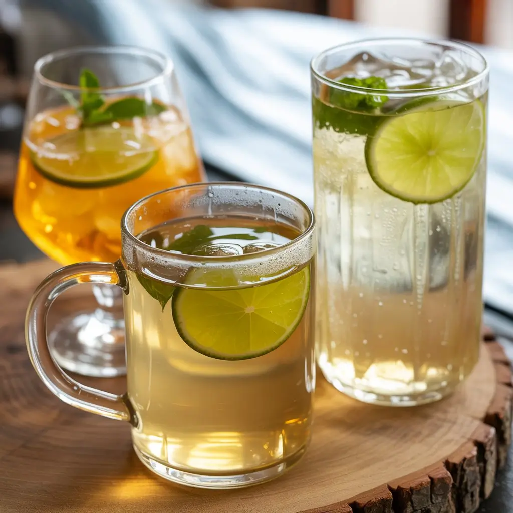 Different variations of calamansi tea