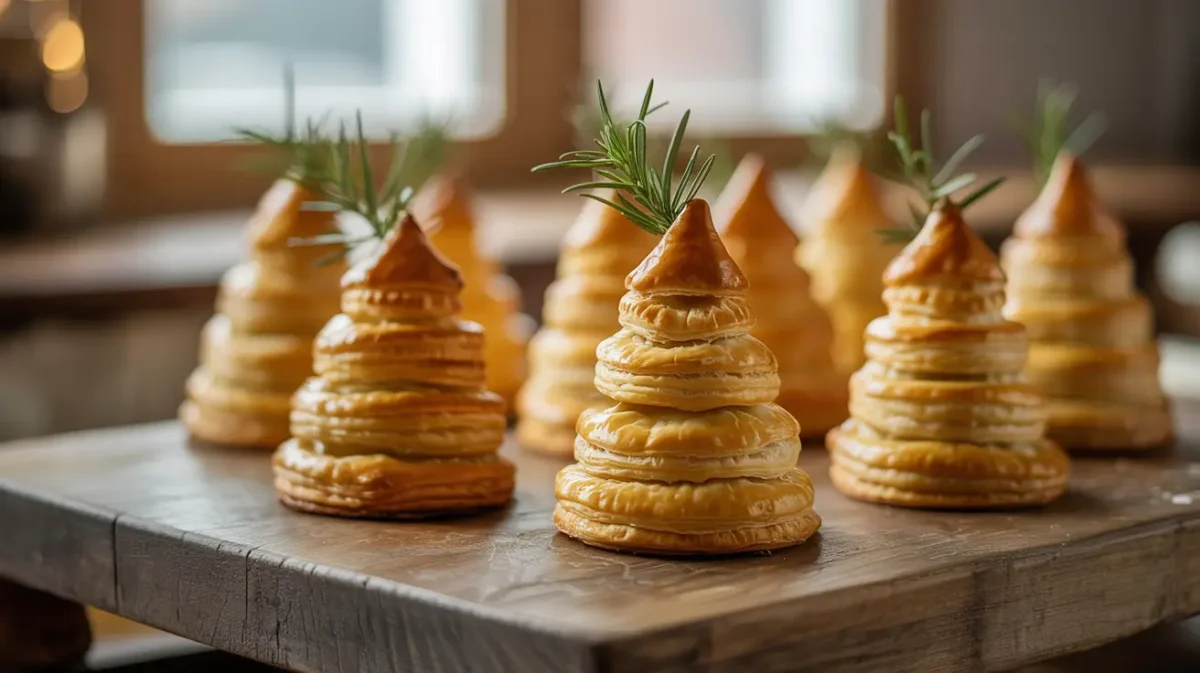 Golden Puff Pastry Christmas Trees baked until flaky and golden