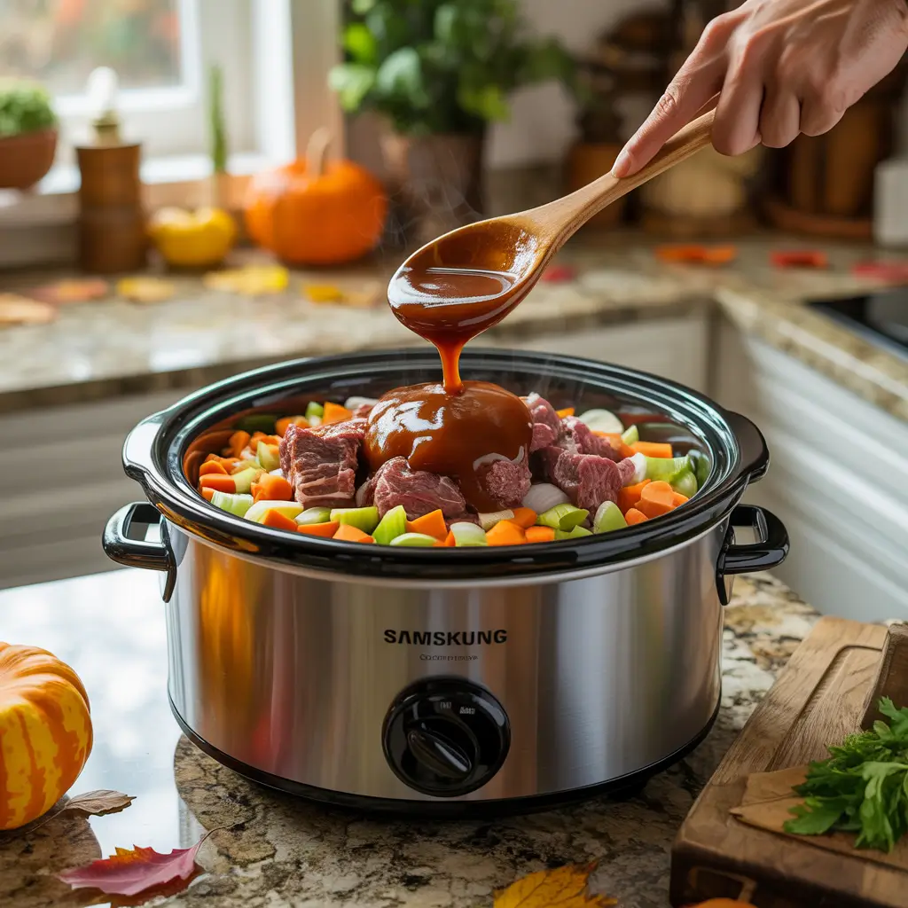 Step-by-step method for cozy slow cooker fall comfort meals