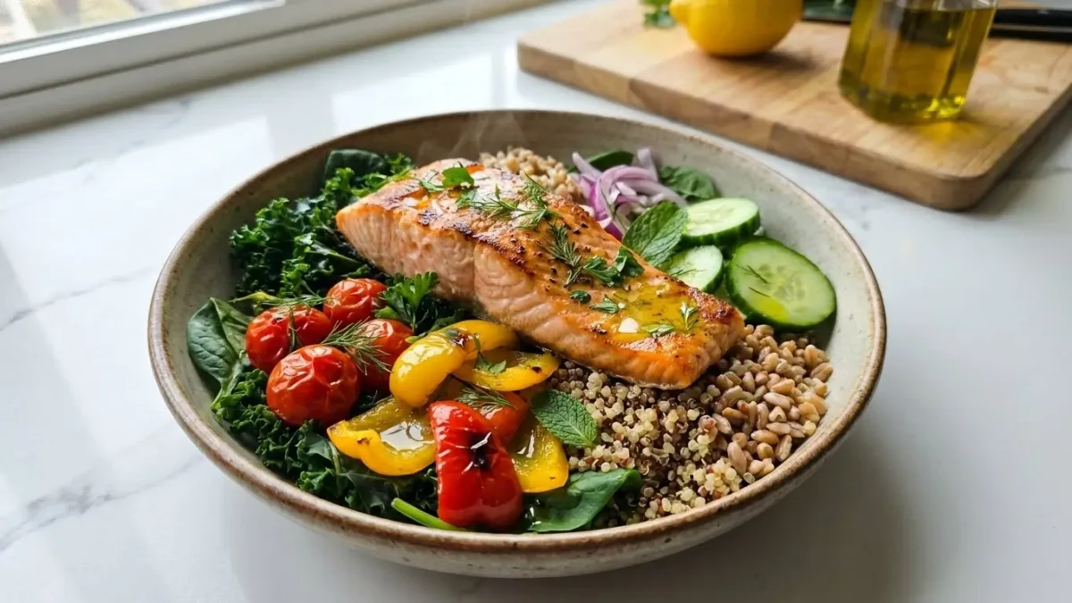 Mediterranean Diet Anti-Inflammatory Recipes healthy salmon and vegetables