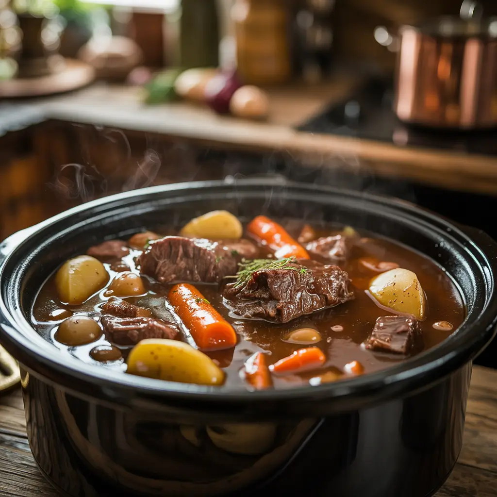 Hearty slow cooker beef stew for fall