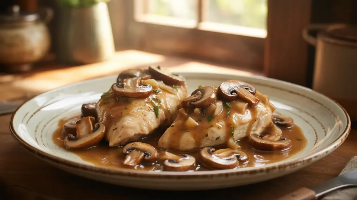 Slow cooker chicken marsala with mushrooms and rich sauce