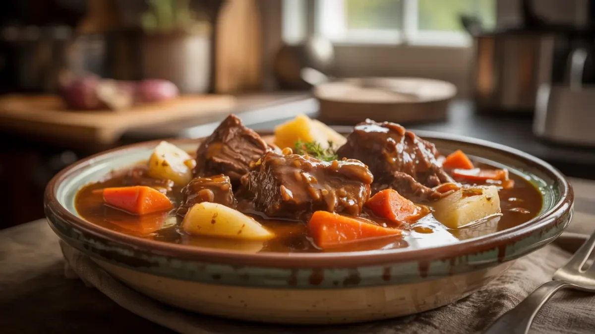 Crock Pot Beef Stew with tender beef and vegetables