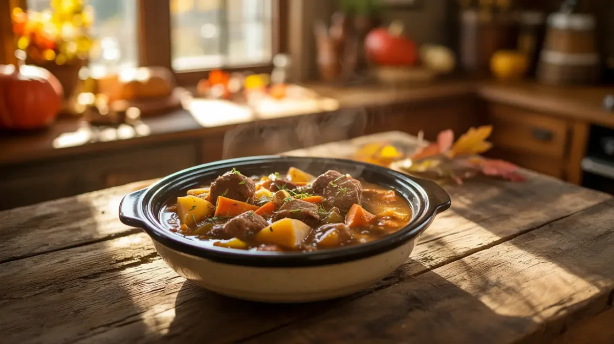 Cozy slow cooker fall comfort meals served warm for autumn dinners