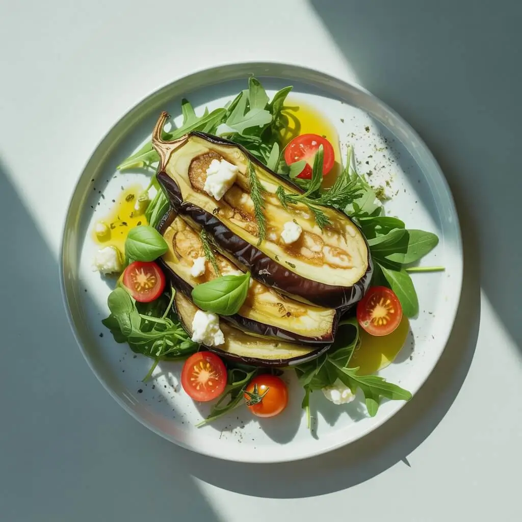 Light eggplant dinner with simple ingredients