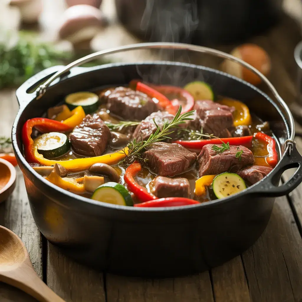 easy one pot low carb dutch oven beef meal