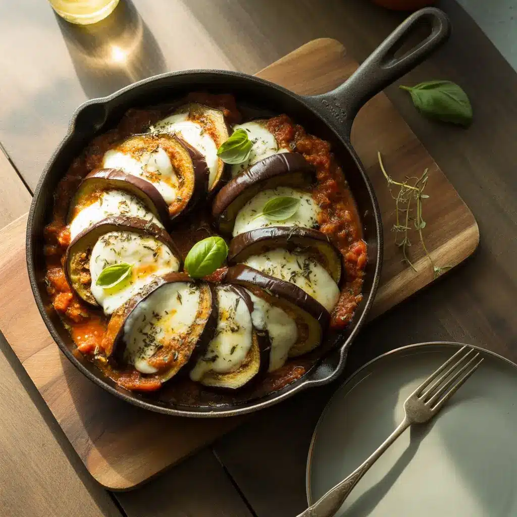 Simple one pan eggplant dinner recipe