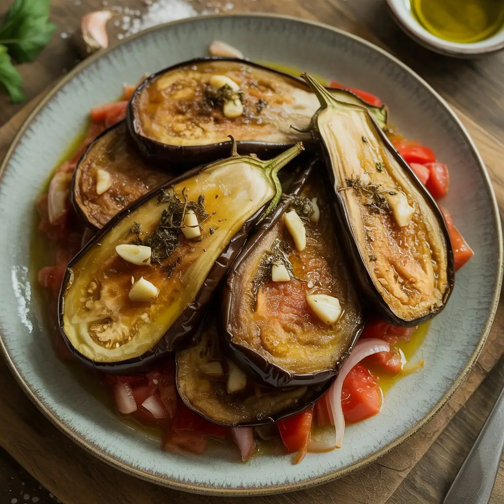 Quick eggplant dinner with pantry ingredients