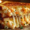 Seafood cheesy sandwich with melted cheese