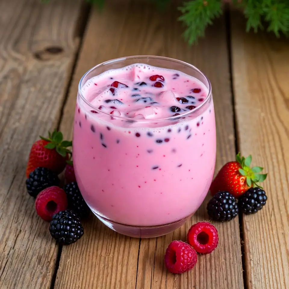 Berry flavored variation of gelatin drink