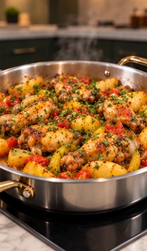 chicken wings and potatoes
