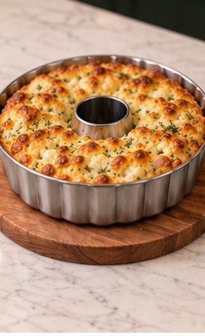 Cauliflower egg bake after oven cooking with golden melted mozzarella